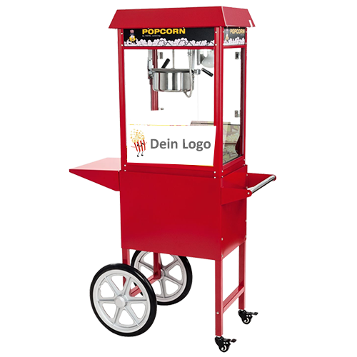 popcornmaschine rot mit wagen mit branding